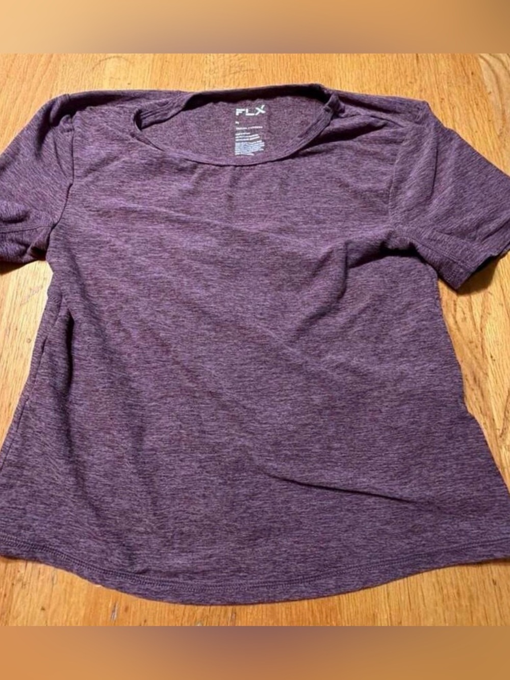 FLX Women's Travel/Leisure Short Sleeve Cropped Athletic Tee Heather Size M
